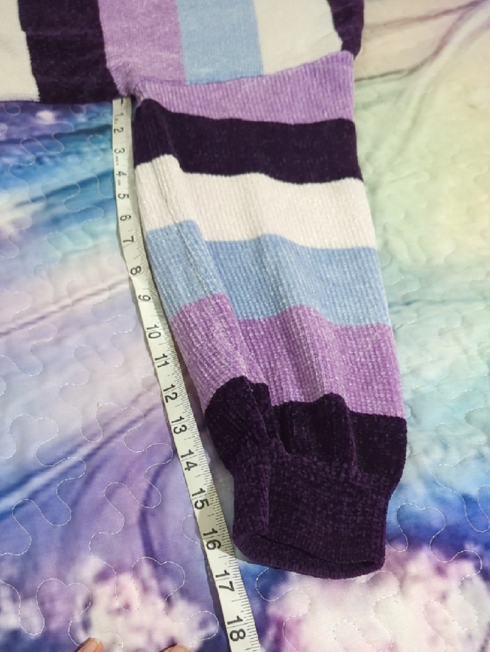 Size S George Striped Velour Crew Neck Sweater โ Cozy Retro Vibes โจ - Picture 14 of 16